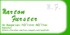 marton furster business card